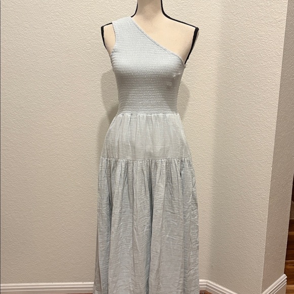 Elan One Shoulder Smocked Gauze Maxi Dress Size Small - Picture 5 of 10